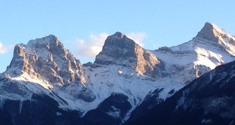 The Three Sisters from the Powerline Trail.